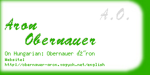 aron obernauer business card